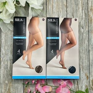 Silk Impressions Sheer to Waist Pantyhose Nylon Sock 2, 4-Packs Size XXL